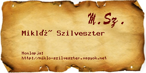 Mikló Szilveszter névjegykártya